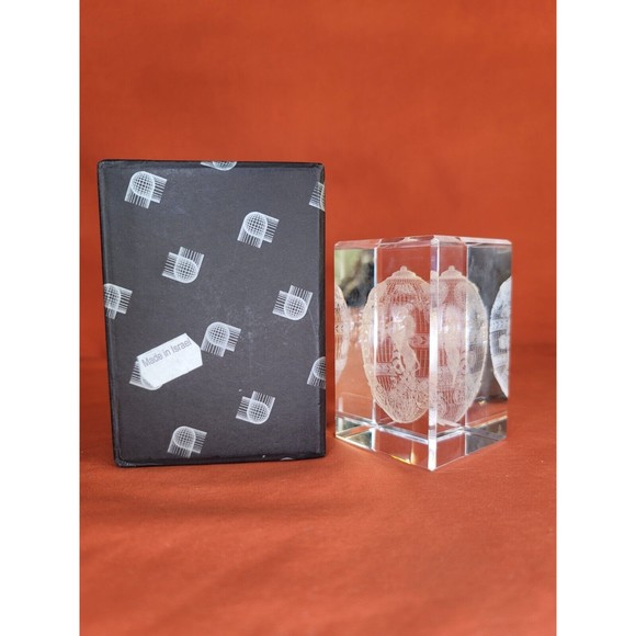 Faberge Crystal Glass Horse Inside Egg 3D Paperweight Laser Etched Israel Made - Picture 7 of 10